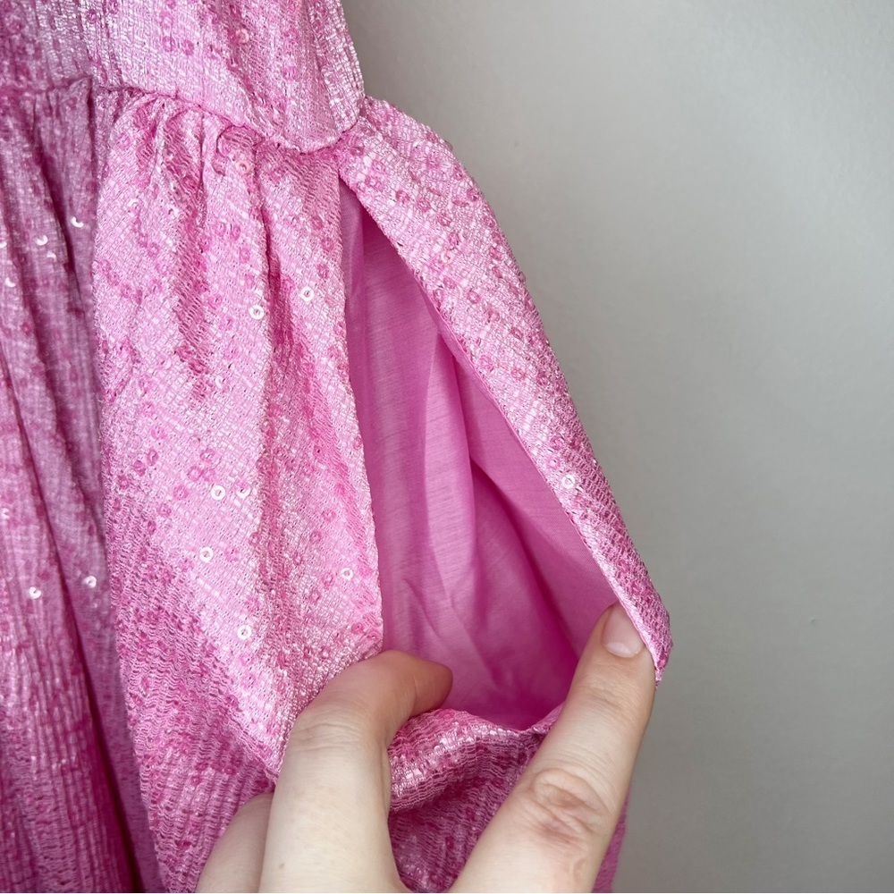Stine Goya Amelia Sequin Pink Midi Dress Size Small - Picture 8 of 10